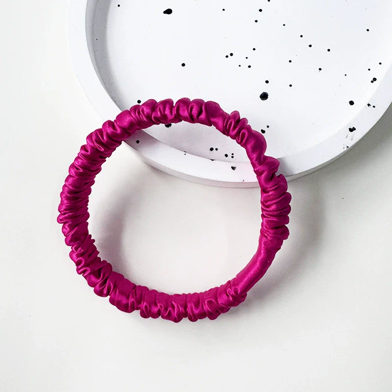 Wholesale Handmade Silk Hair Tie For Women High Elasticity Mulberry Silk Nonpulling Ponytail Head Flower Hair Rope - Image 14