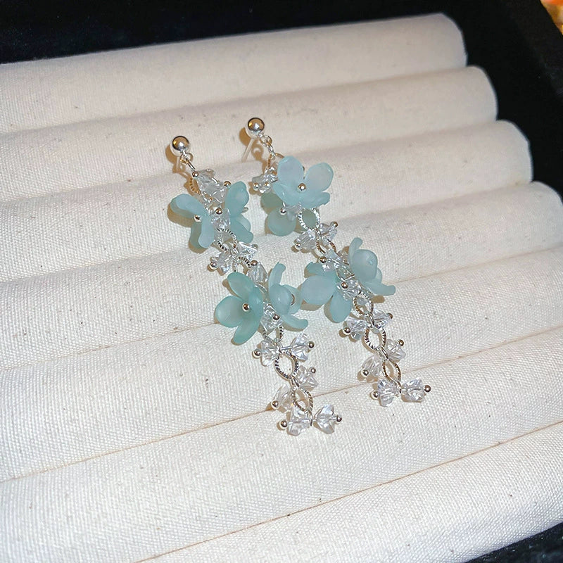Wholesale Handmade Silver Needle Mesh Earrings With Forest Flower Design - Image 6