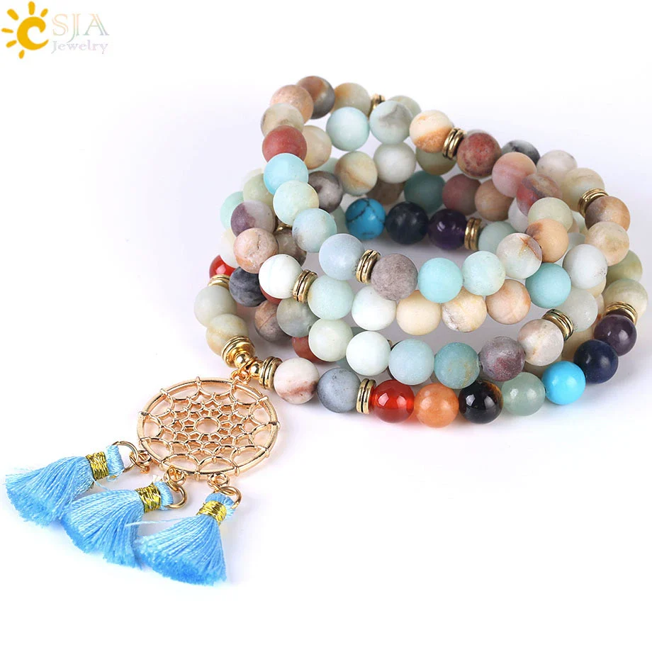Wholesale Handmade Simple Style Natural Stone And Copper Dream Catcher Bracelet Gold Plated - Image 11