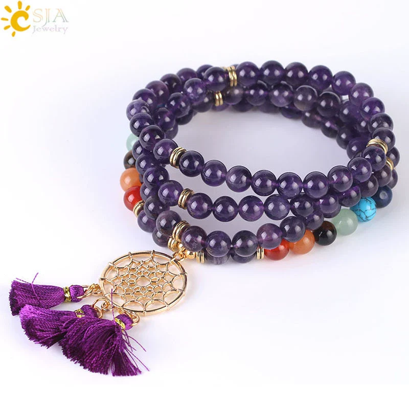 Wholesale Handmade Simple Style Natural Stone And Copper Dream Catcher Bracelet Gold Plated - Image 16