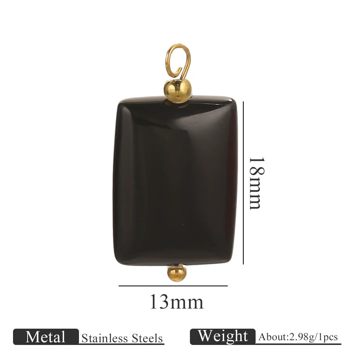 Wholesale Handmade Stainless Steel And Natural Stone Jewelry Accessories Square Pendant Curved Needle Pendant For Diy Necklace Earrings Bracelet With Electroplating - Image 13