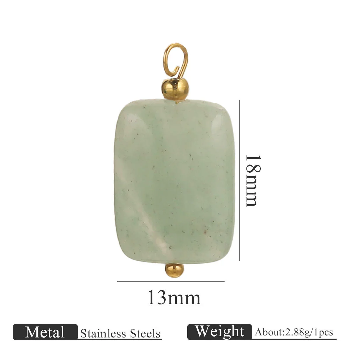 Wholesale Handmade Stainless Steel And Natural Stone Jewelry Accessories Square Pendant Curved Needle Pendant For Diy Necklace Earrings Bracelet With Electroplating - Image 15