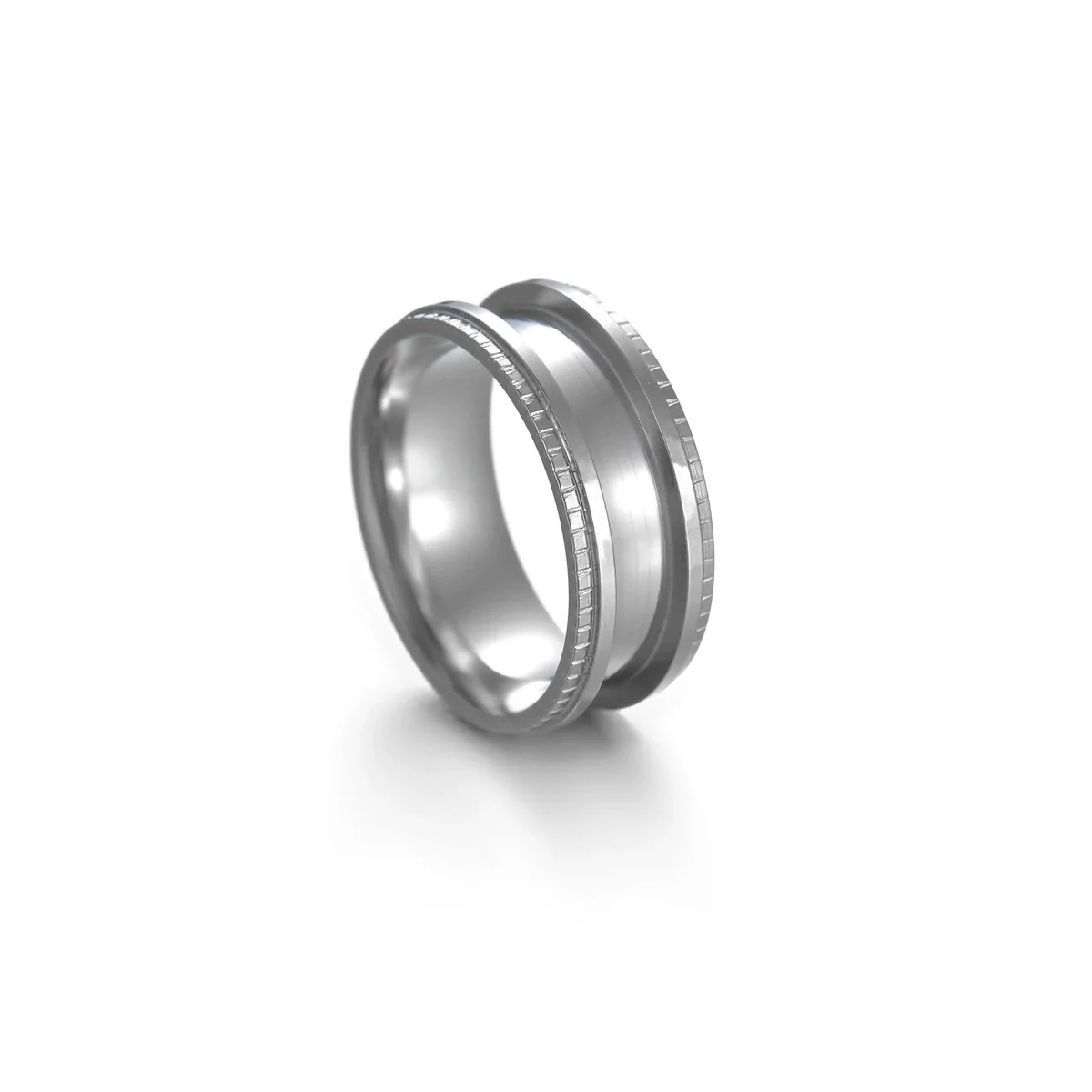 Wholesale Handmade Stainless Steel Geometric Ring Material Accessories With Embossed Edge And Electroplating - Image 8