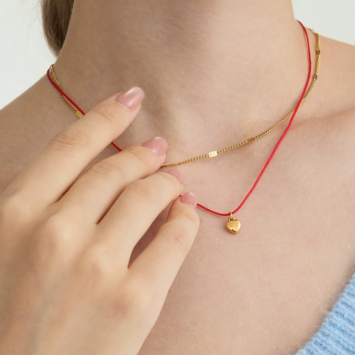 Wholesale Heart Shape Stainless Steel Gold Plated Simple Pendant Necklace For Women
