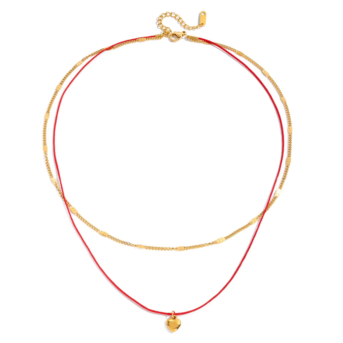Wholesale Heart Shape Stainless Steel Gold Plated Simple Pendant Necklace For Women - Image 5