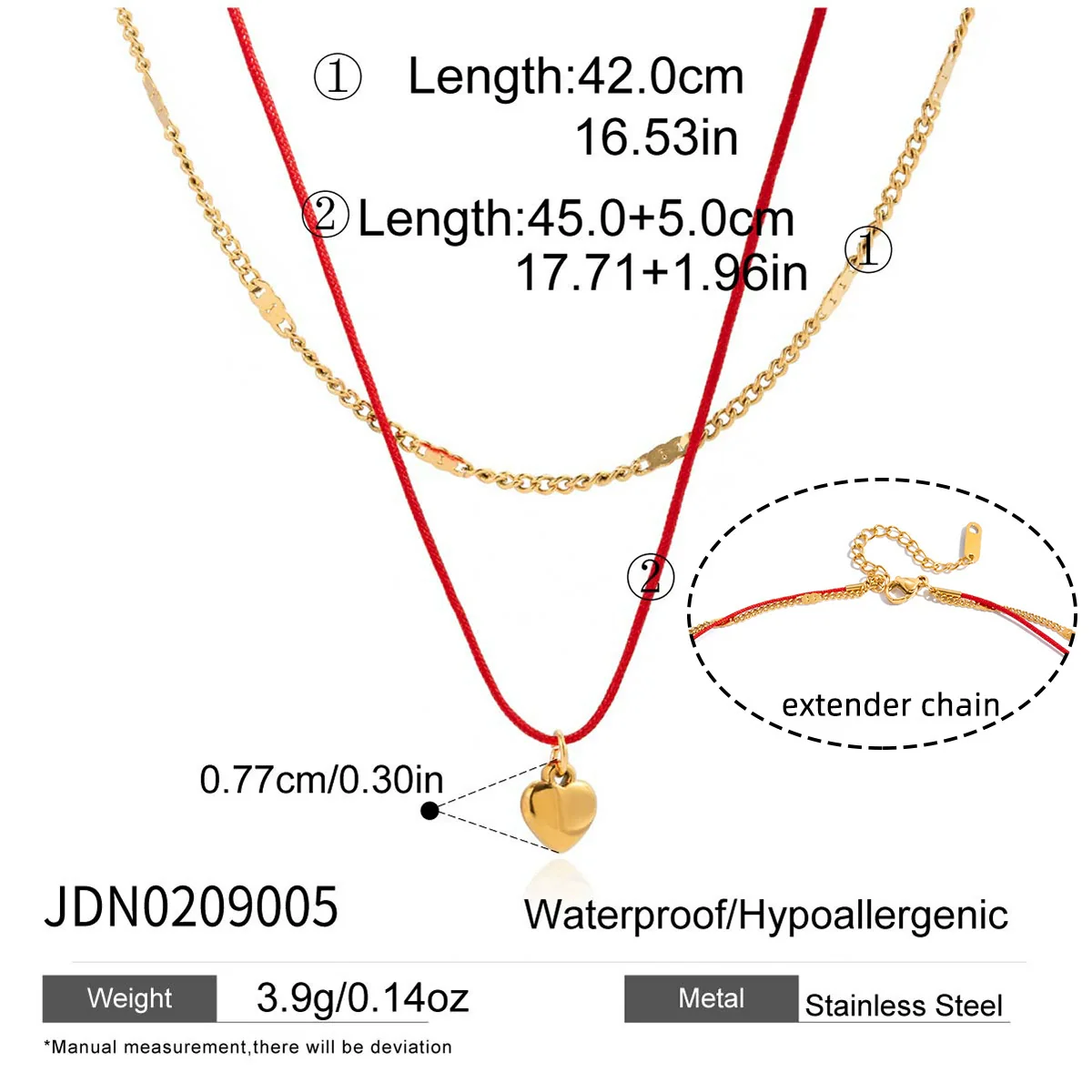 Wholesale Heart Shape Stainless Steel Gold Plated Simple Pendant Necklace For Women - Image 6
