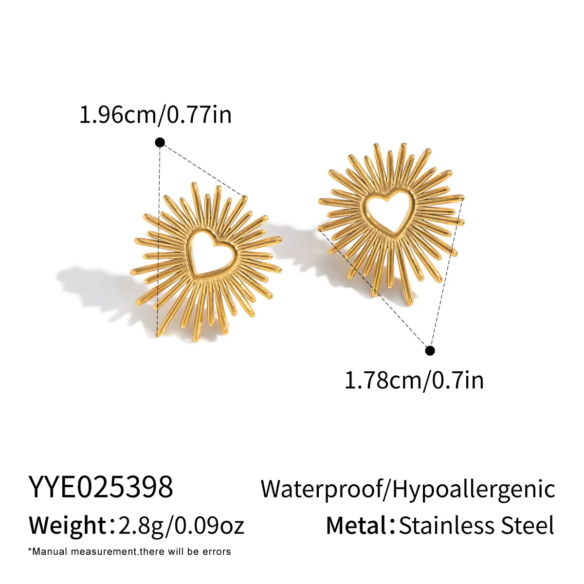 Wholesale Heartshaped Abstract Design Earrings Titanium Steel Stainless Steel Ear Needles Pvd Furnace Vacuum Real Gold Plating Girls - Image 6