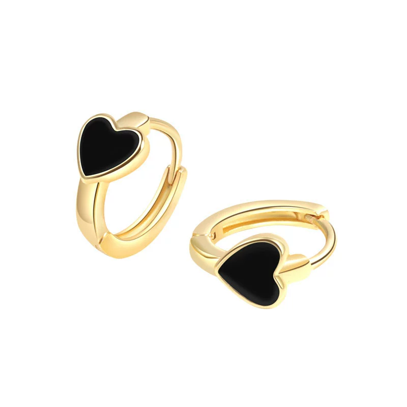 Wholesale Heartshaped Copper Earrings With Geometric Pattern And Electroplating Treatment For Female - Image 5