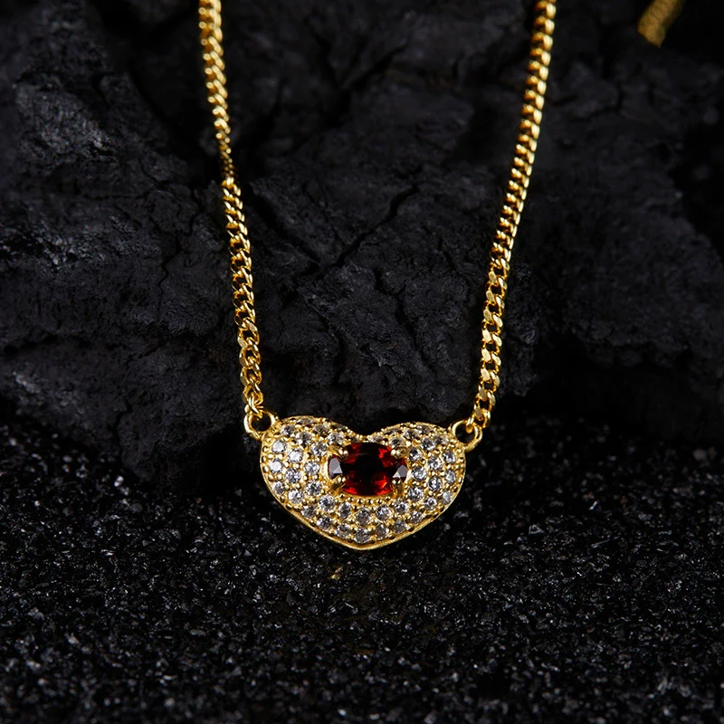 Wholesale Heartshaped Silver Jewelry Set With Gems Love Pendant Necklace For Women - Image 3