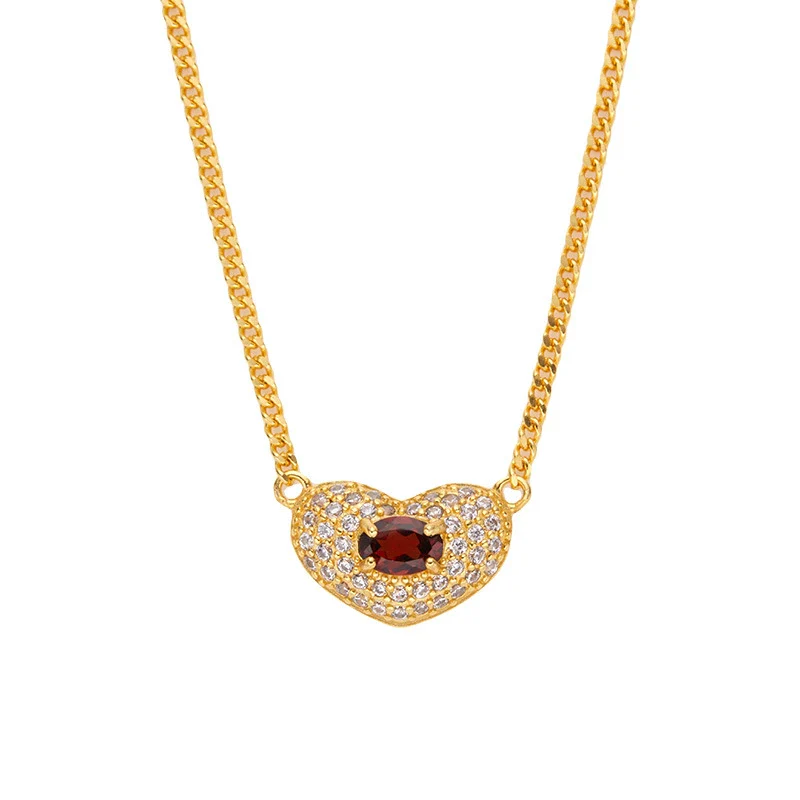 Wholesale Heartshaped Silver Jewelry Set With Gems Love Pendant Necklace For Women - Image 5