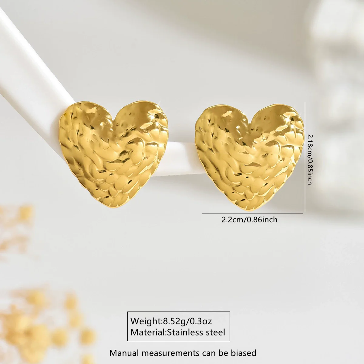 Wholesale Heartshaped Stainless Steel Stamped Earrings For Women - Image 4