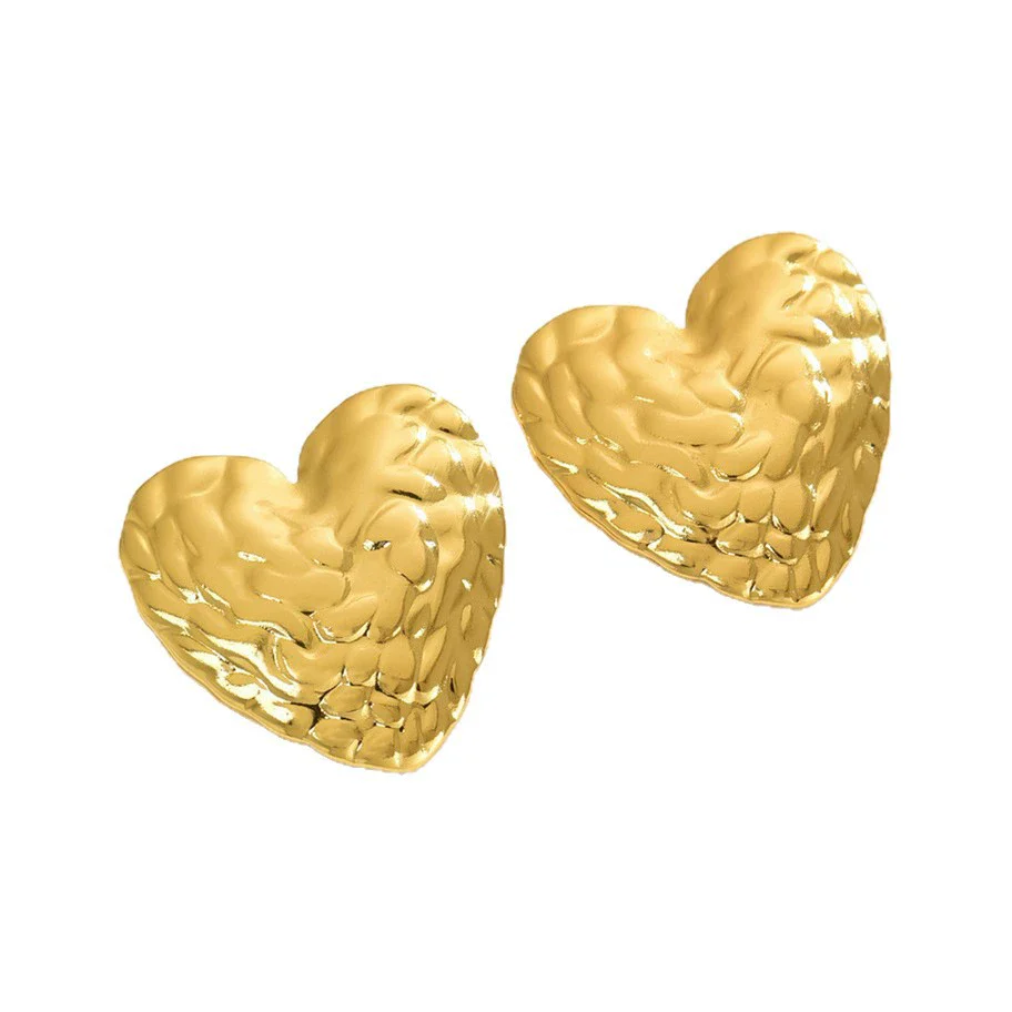 Wholesale Heartshaped Stainless Steel Stamped Earrings For Women - Image 5
