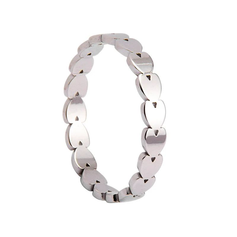 Wholesale Heartshaped Titanium Steel Women's Ring With Electroplating - Image 7