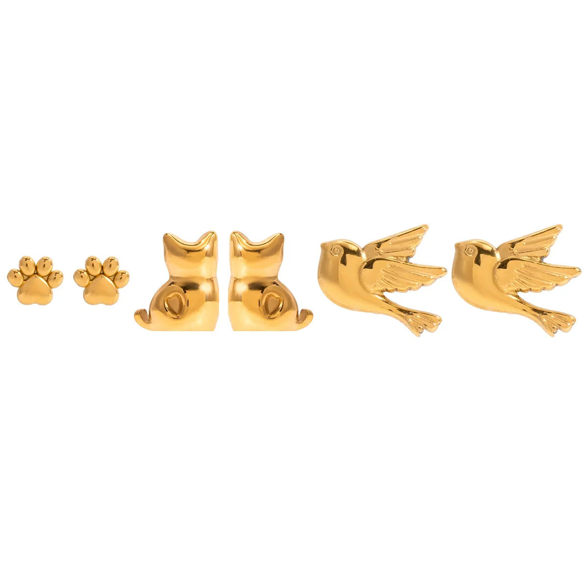 Wholesale Highend Electroplated Stainless Steel Animal And Zodiac Cat Claw Bird Earrings For Women - Image 5