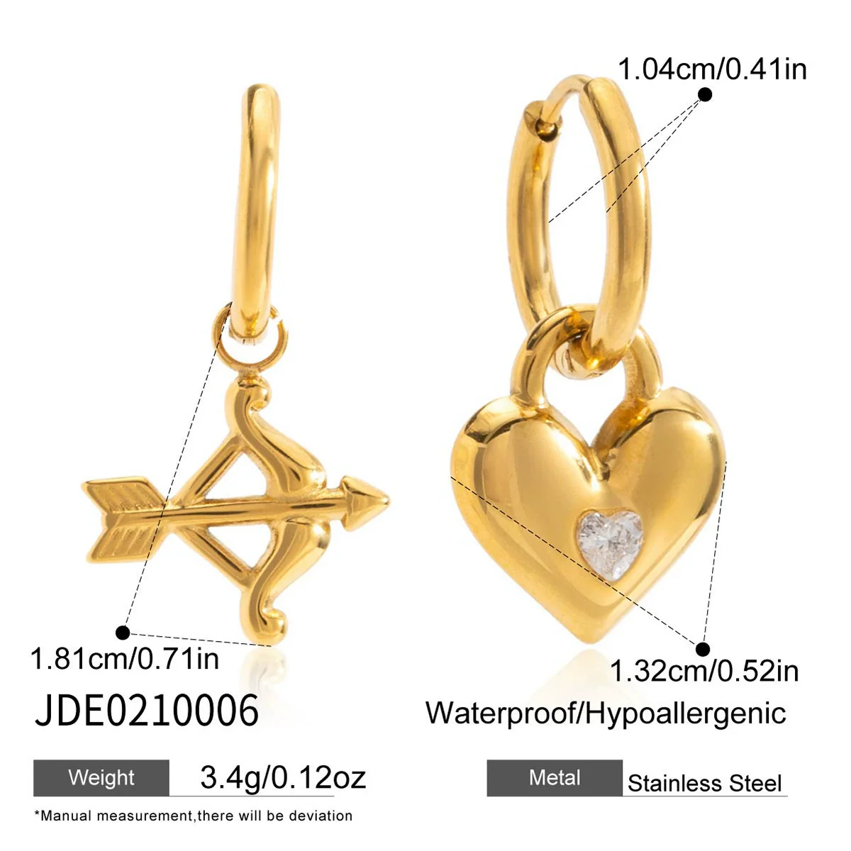 Wholesale Highend Minimalist Electroplated Heart Shape Stainless Steel Earrings For Women - Image 6