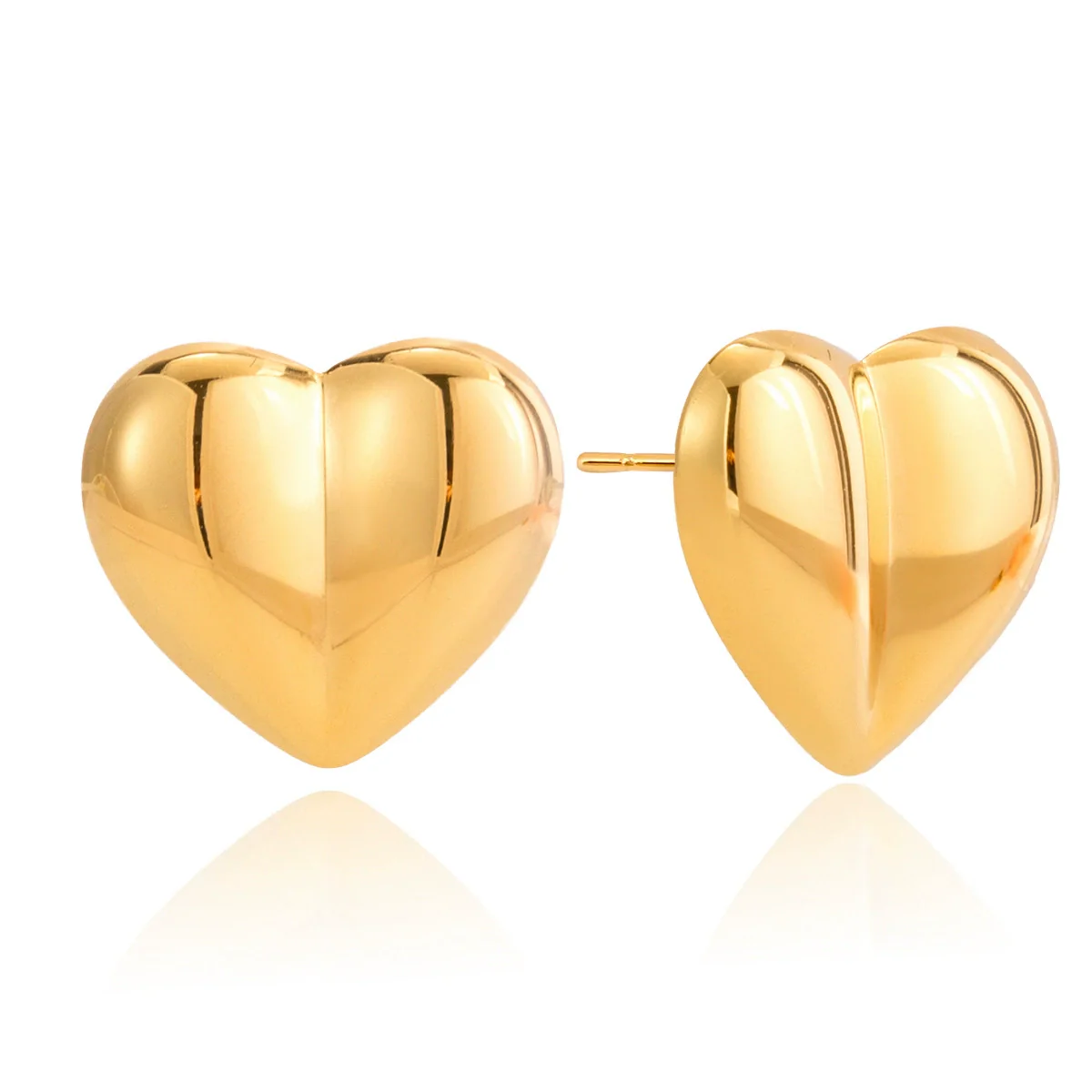 Wholesale Highend Minimalist Electroplated Stainless Steel Heart Shape Earrings For Women - Image 5