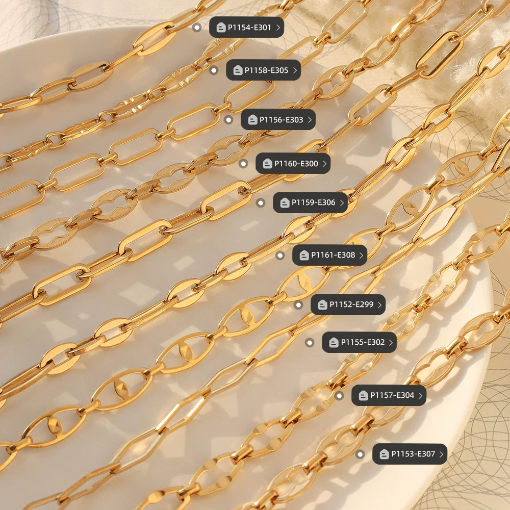 Wholesale Hip Hop Geometric Stacked Wear Simple Bare Chain 18K Gold Plated Titanium Steel Bracelet And Necklace Set For Women - Image 2