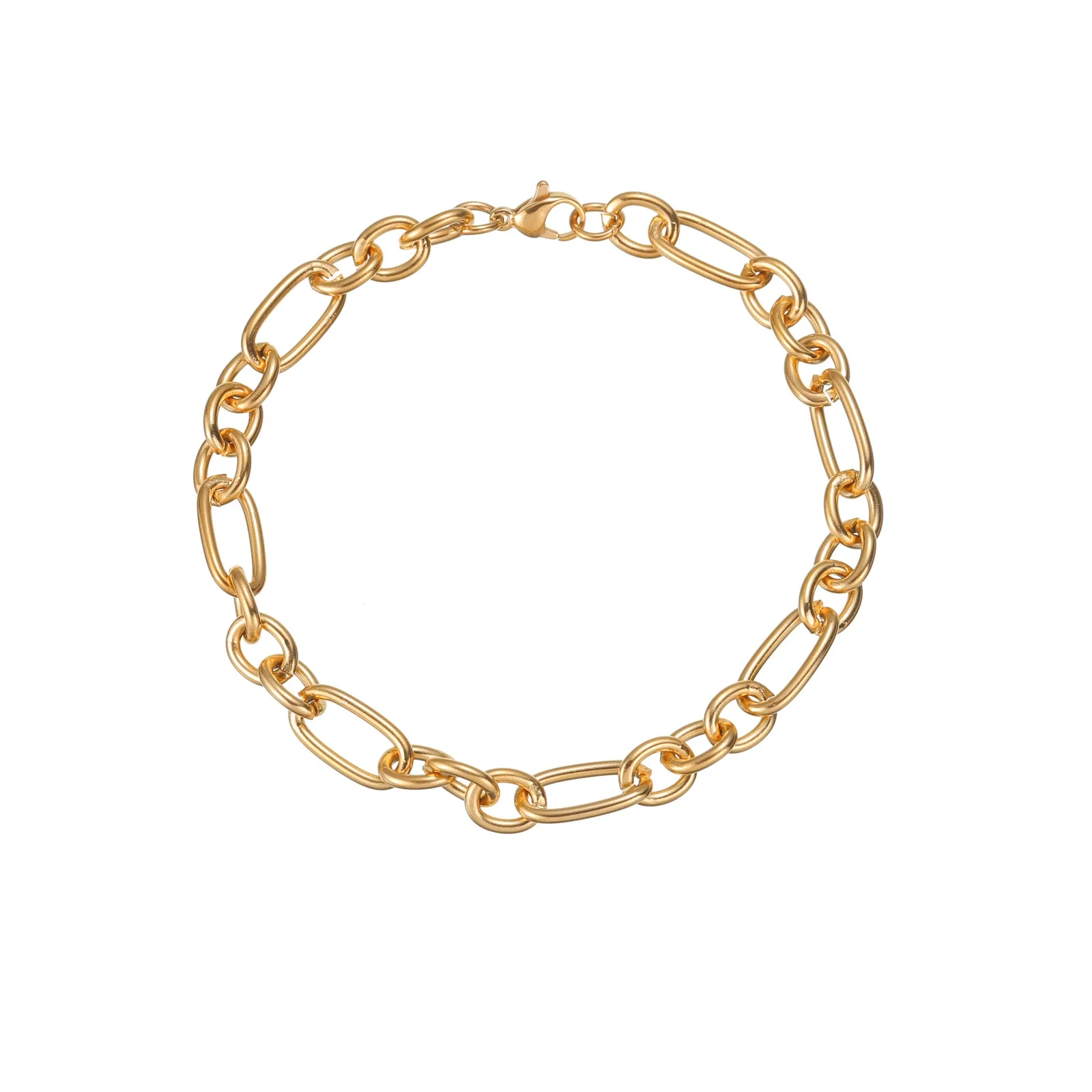 Wholesale Hip Hop Punk Unisex Geometric Stainless Steel Chain Bracelet Jewelry With Electroplating - Image 5