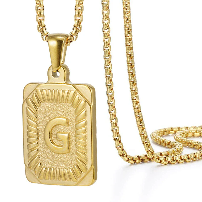 Wholesale Hip Hop 316L Stainless Steel Letter Pendant Necklace With Pearl Chain And Electroplating Treatment - Image 11