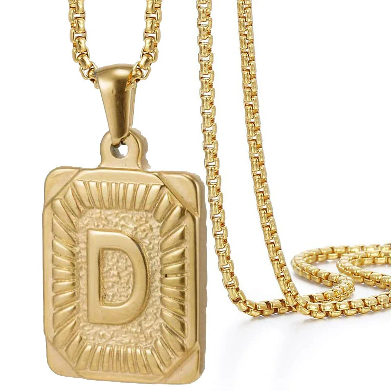 Wholesale Hip Hop 316L Stainless Steel Letter Pendant Necklace With Pearl Chain And Electroplating Treatment - Image 8