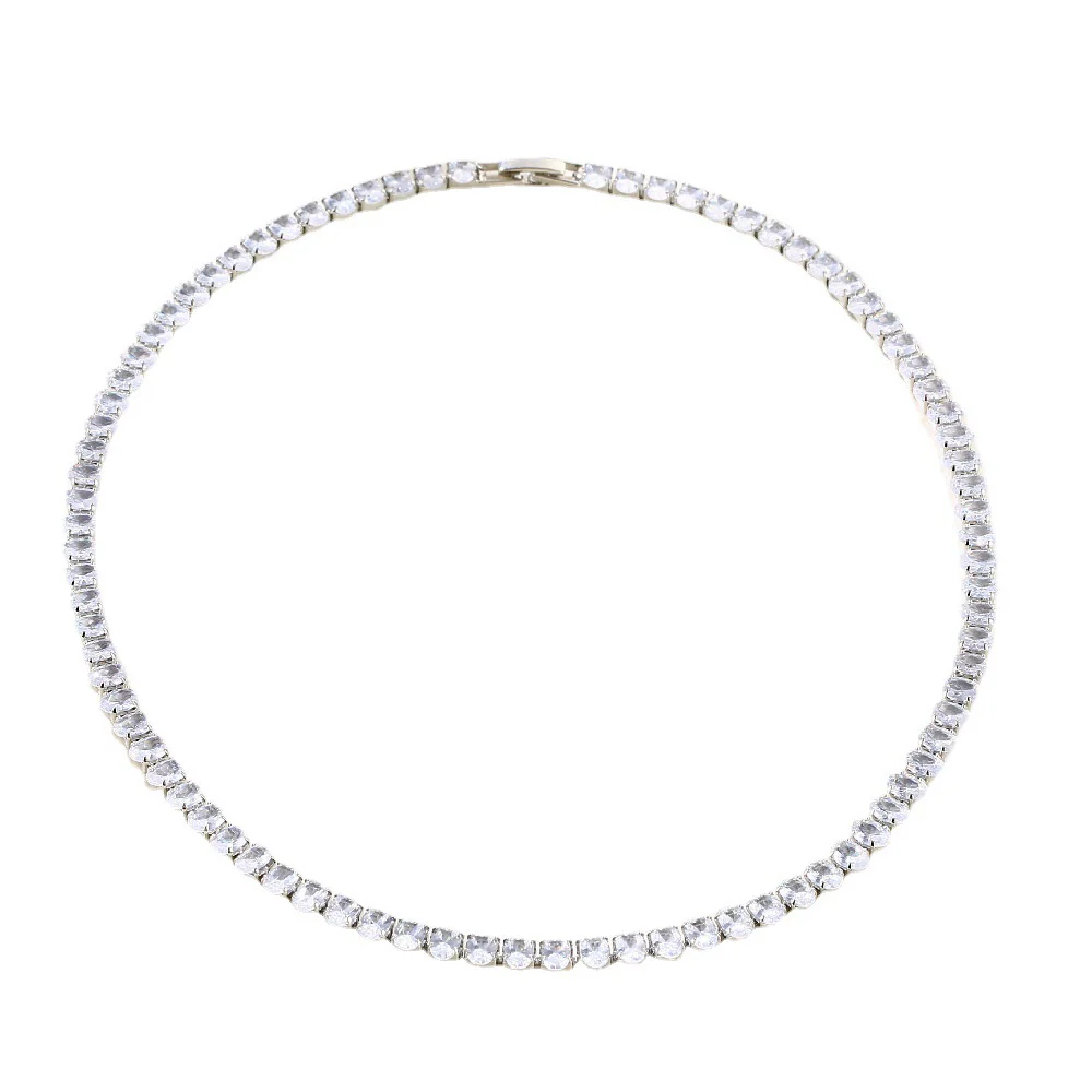 Wholesale Hiphop Copper Inlaid Zircon Necklace Geometric Style Oval Pendant Ball Chain For Women - Image 5