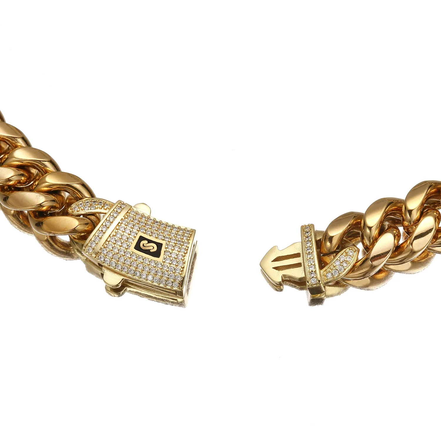 Wholesale Hiphop Stainless Steel Round Geometric Grinding Encrypted Cuban Chain Necklace And Titanium Steel Bracelet - Image 4
