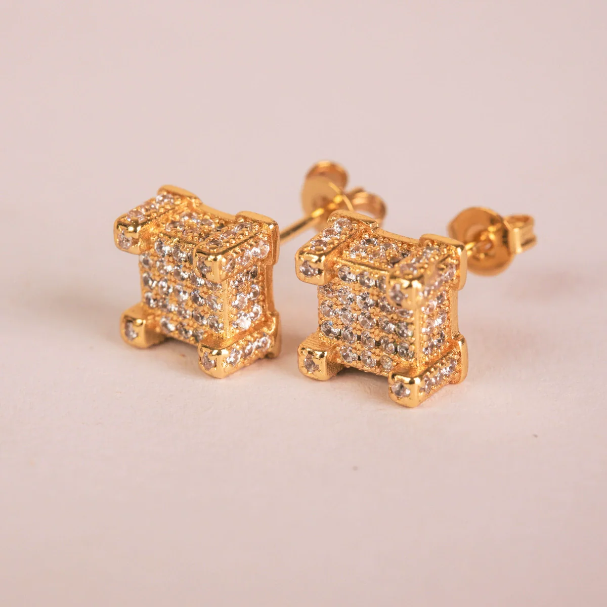 Wholesale Hiphop Style Copper Earrings With Microinlaid Zircon And Geometric Pattern - Image 5
