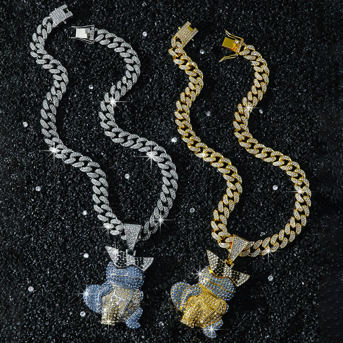 Wholesale Hiphop Style Threedimensional Cartoon Turtle Pendant Necklace Zinc Alloy Material Electroplating Treatment Cuban Chain - Image 2