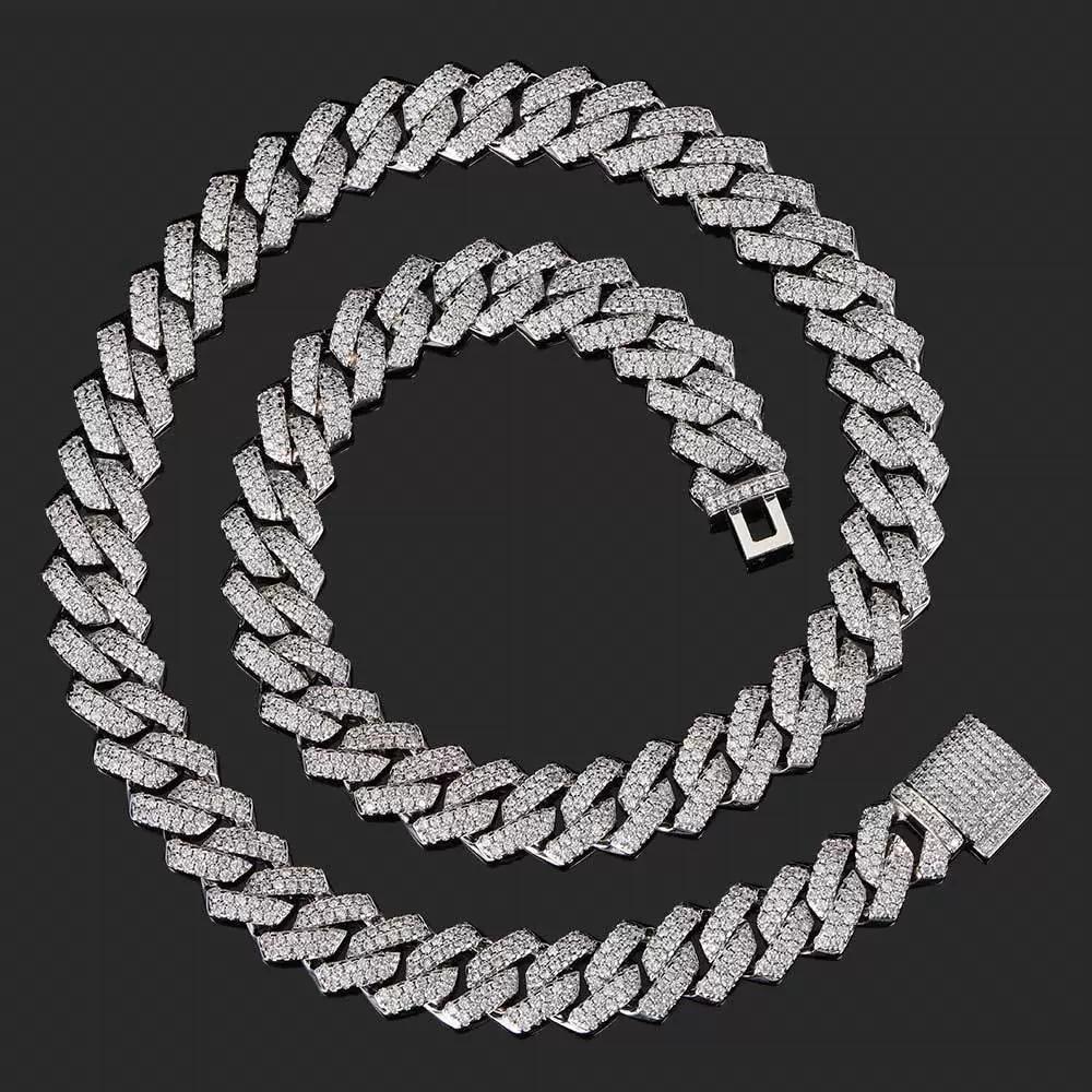 Wholesale Hiphop Style Zirconinlaid Copper Cuban Chain Diamondshaped Necklace Jewelry - Image 11