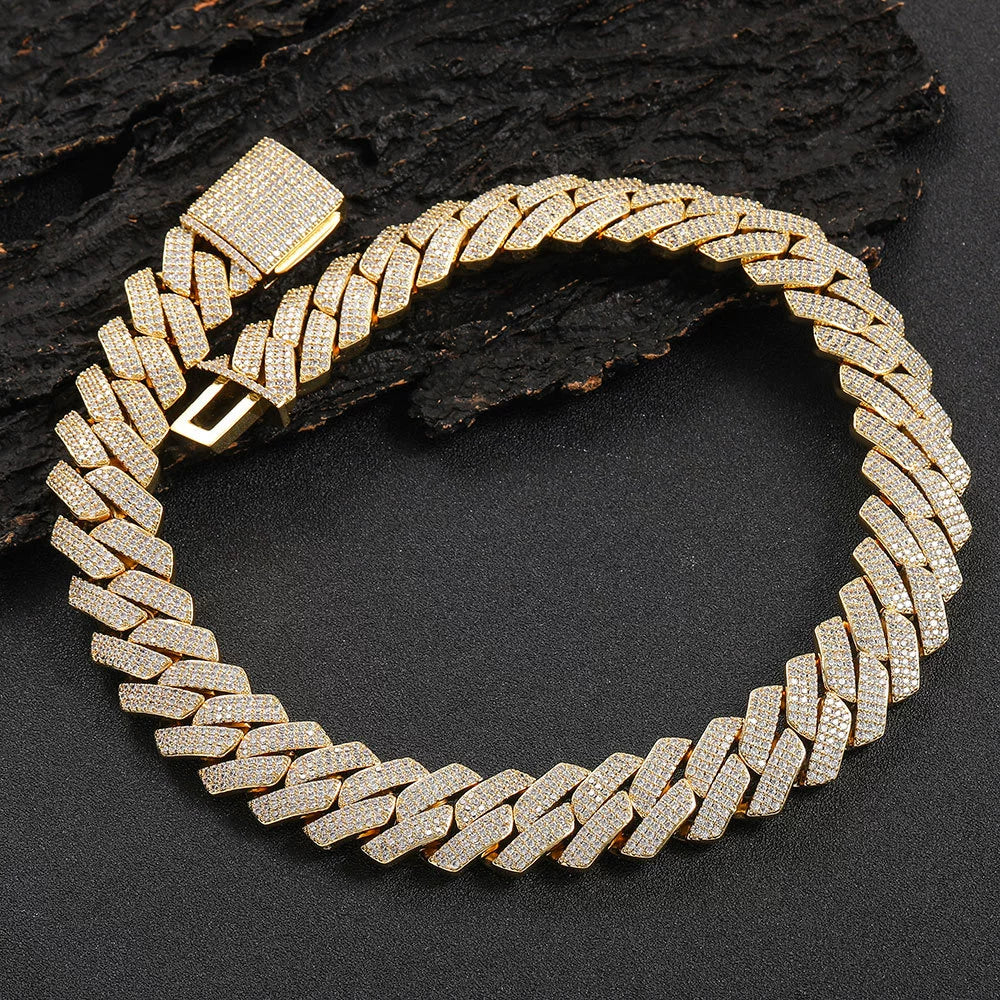Wholesale Hiphop Style Zirconinlaid Copper Cuban Chain Diamondshaped Necklace Jewelry - Image 14