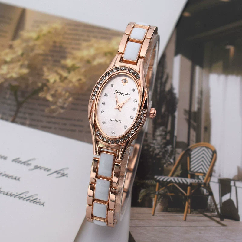 Wholesale Imitation Ceramic Oval Women's Leisure Quartz Watch - Image 3