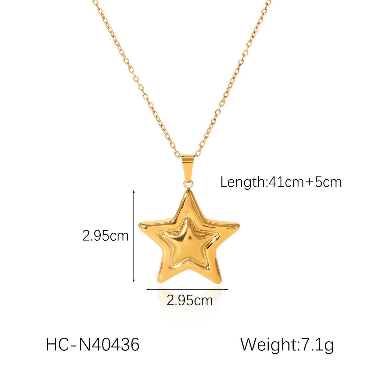 Wholesale Ins Style Electroplated Stainless Steel And Titanium Steel Geometric Star Pendant Necklace For Women With O Word Chain - Image 6