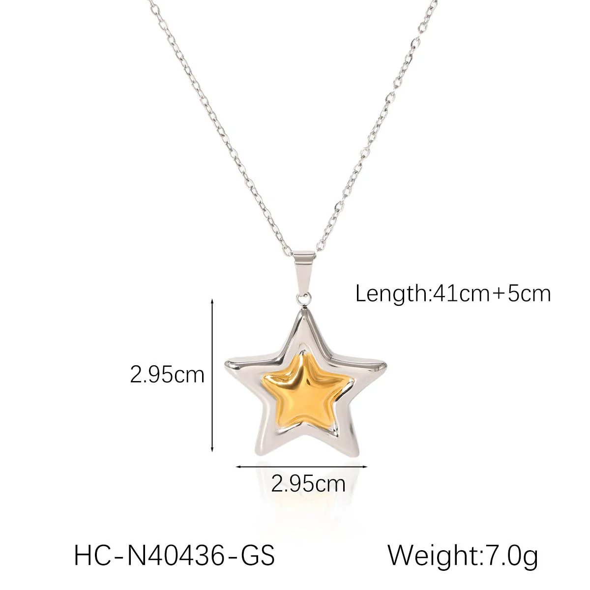 Wholesale Ins Style Electroplated Stainless Steel And Titanium Steel Geometric Star Pendant Necklace For Women With O Word Chain - Image 7