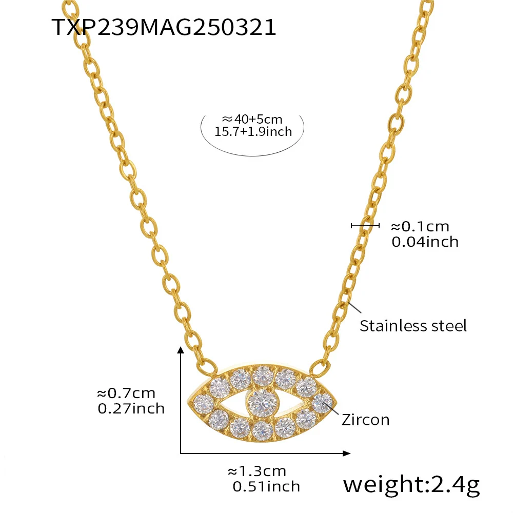 Wholesale Ins Style Ferris Wheel And Devil's Eye Inlaid Zircon Jewelry Set Made Of Titanium Steel And Stainless Steel With Electroplating For Unisex - Image 6