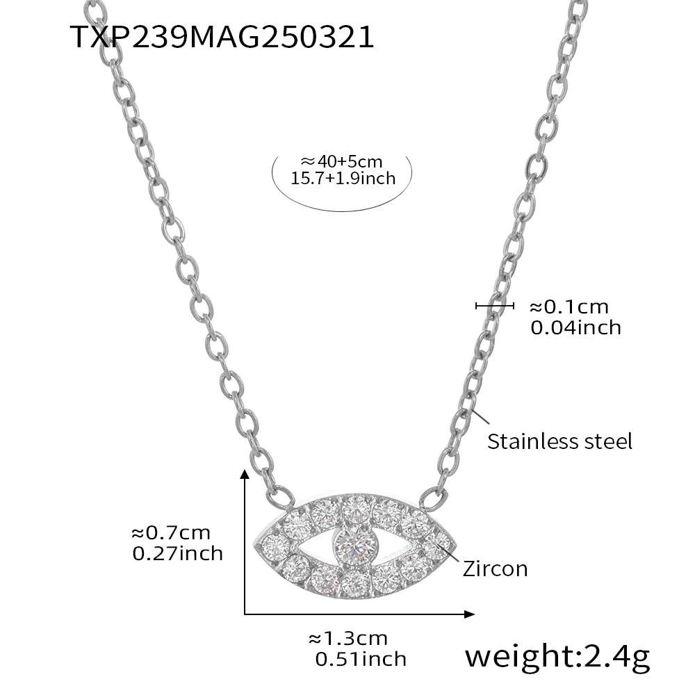 Wholesale Ins Style Ferris Wheel And Devil's Eye Inlaid Zircon Jewelry Set Made Of Titanium Steel And Stainless Steel With Electroplating For Unisex - Image 7