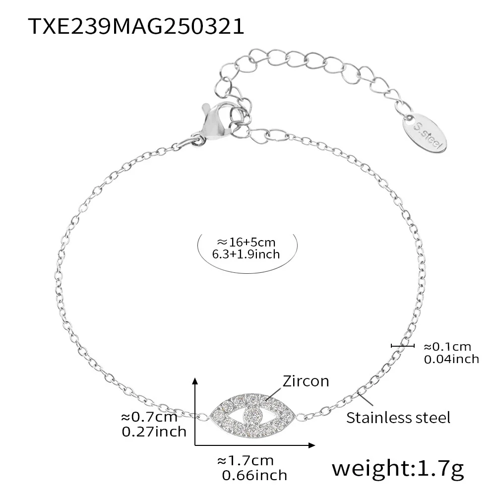 Wholesale Ins Style Ferris Wheel And Devil's Eye Inlaid Zircon Jewelry Set Made Of Titanium Steel And Stainless Steel With Electroplating For Unisex - Image 9