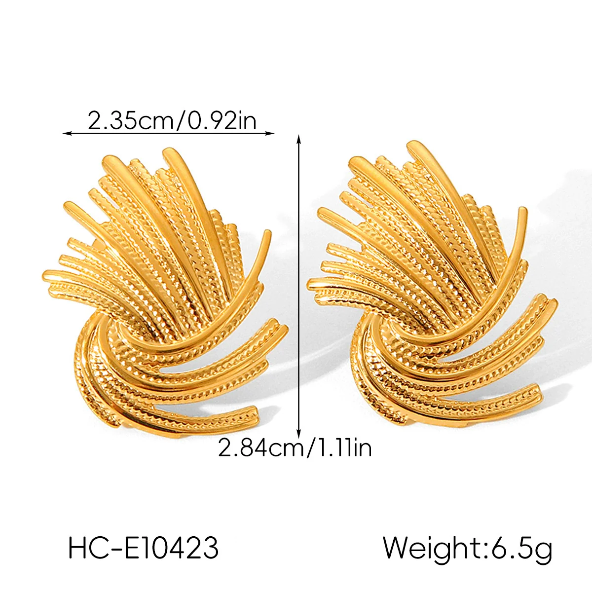 Wholesale Ins Style Geometric Stainless Steel Earrings With Heart Flower Wave Rhombus Drop Star Shapes Electroplated For Women - Image 11