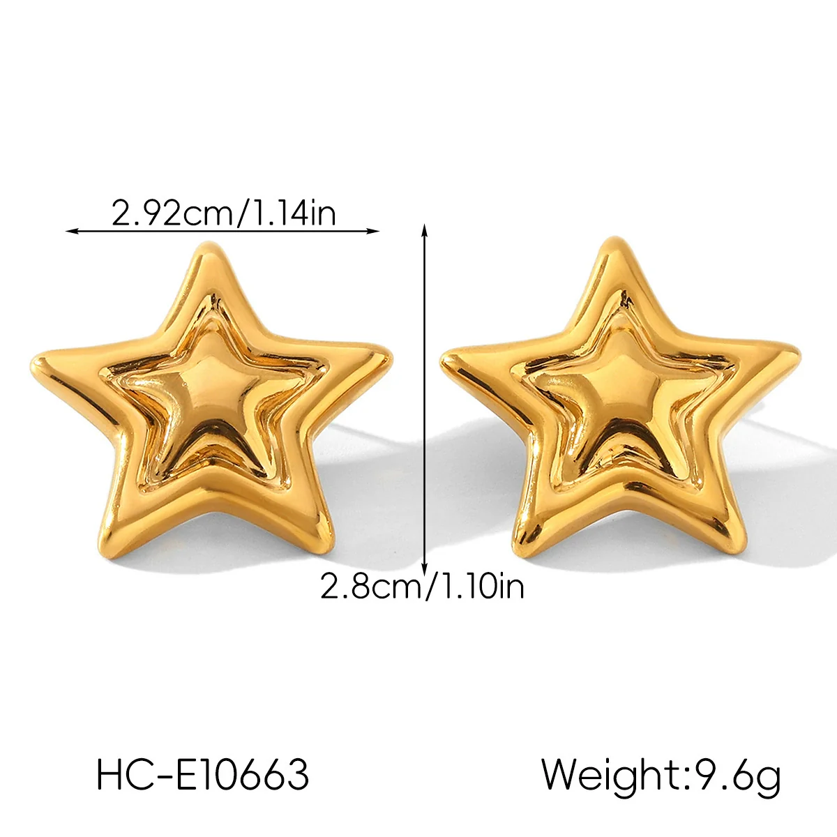 Wholesale Ins Style Geometric Stainless Steel Earrings With Heart Flower Wave Rhombus Drop Star Shapes Electroplated For Women - Image 6