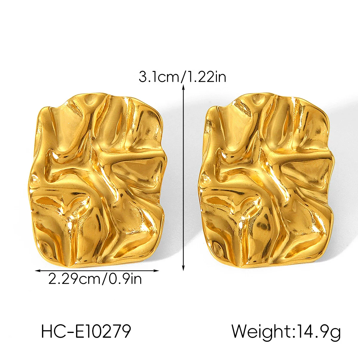 Wholesale Ins Style Geometric Stainless Steel Earrings With Heart Flower Wave Rhombus Drop Star Shapes Electroplated For Women - Image 7