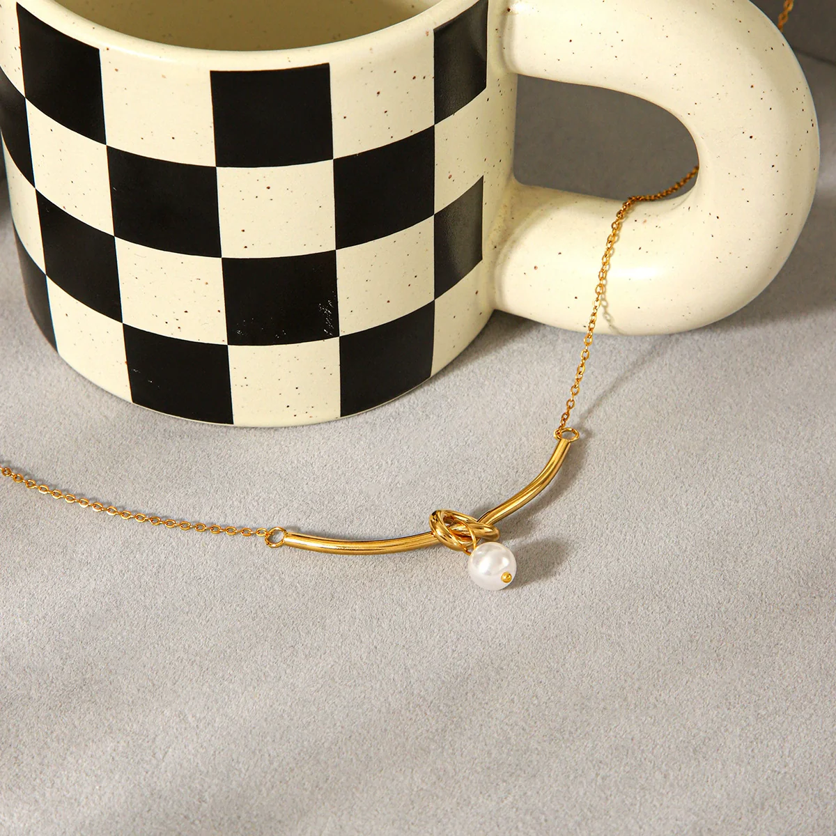 Wholesale Ins Style Minimalist Geometric Stainless Steel Electroplated Ochain Pendant Necklace For Women - Image 3
