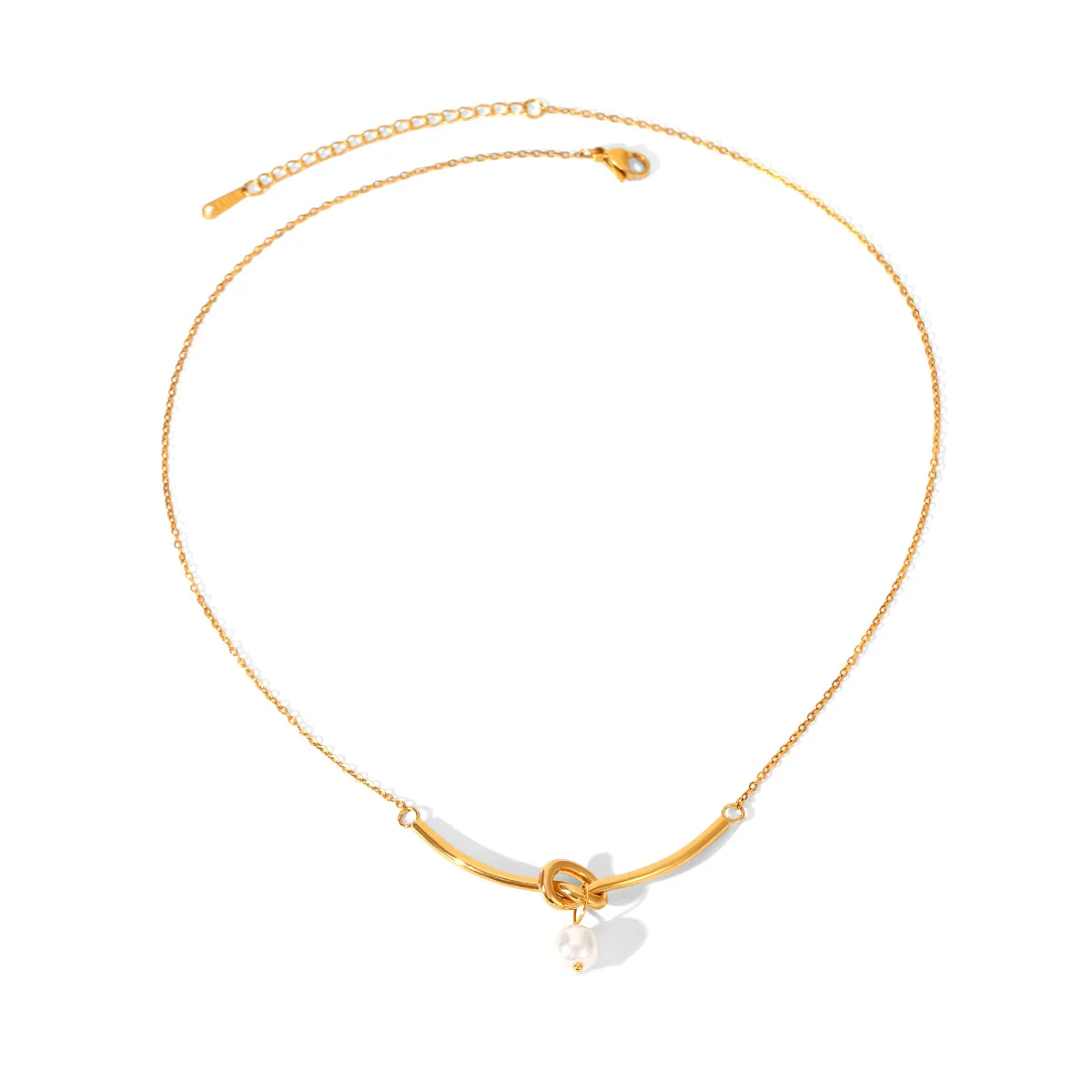 Wholesale Ins Style Minimalist Geometric Stainless Steel Electroplated Ochain Pendant Necklace For Women - Image 5