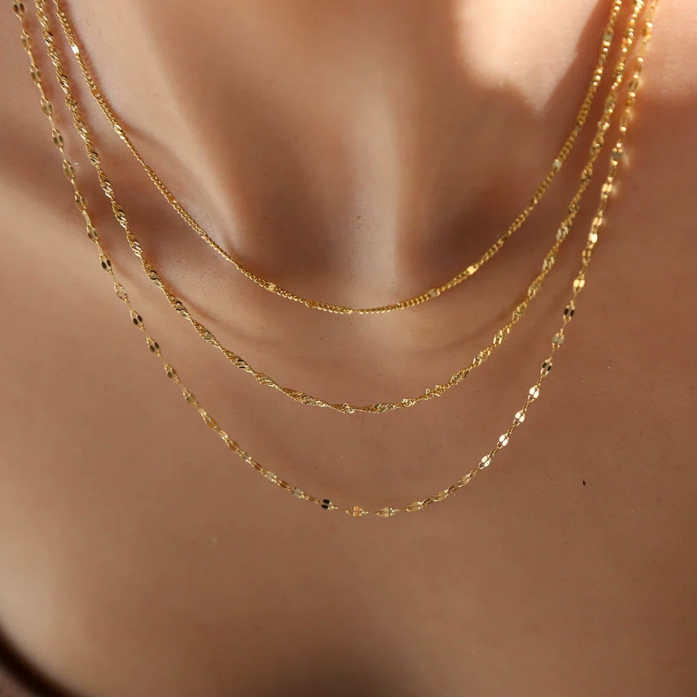 Wholesale Ins Style Women's 18K Goldplated Geometric Stainless Steel Threelayer Stacked Lip Necklace - Image 4