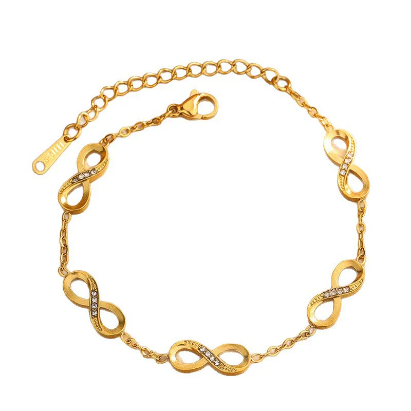 Wholesale Ins Style Women's Stainless Steel Jewelry Set With Cross Crown Roman Numerals Infinity Symbol Electroplated Necklace Bracelet Earrings - Image 4