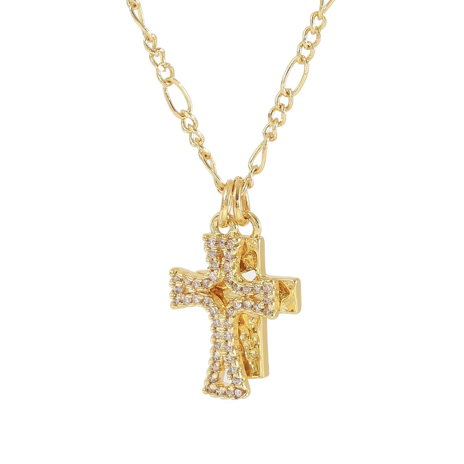 Wholesale Insstyle Stackable Cross And Bird Necklaces Copper Goldplated Inlaid With Zircon Unisex - Image 4