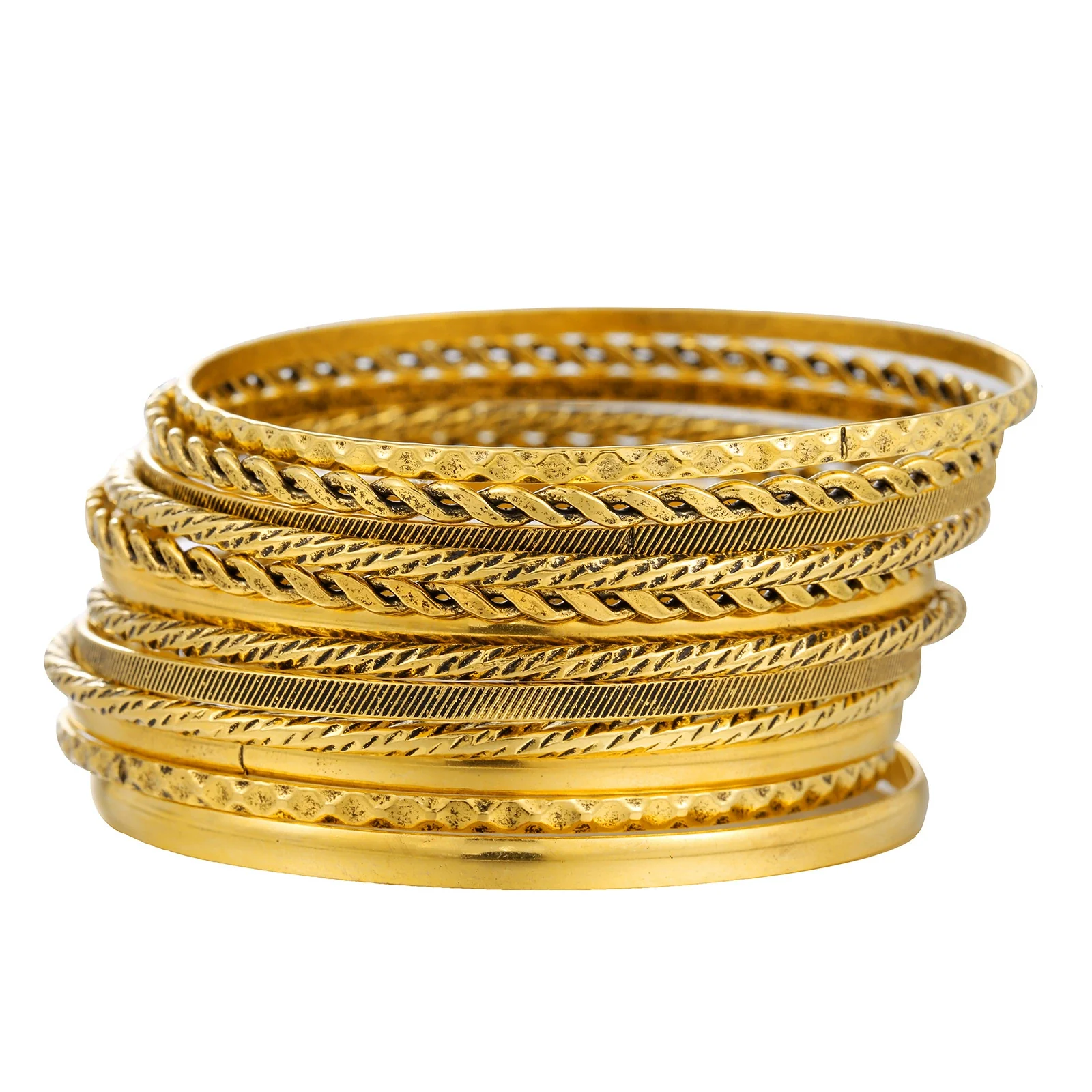 Wholesale Iron Geometric Pattern Folded Bracelet For Women With Electroplating And Retro Simple Style - Image 10