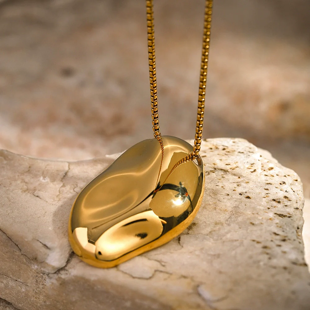Wholesale Irregular Concave Hammer Snake Bone Chain Stainless Steel Electroplated Necklace For Women - Image 3