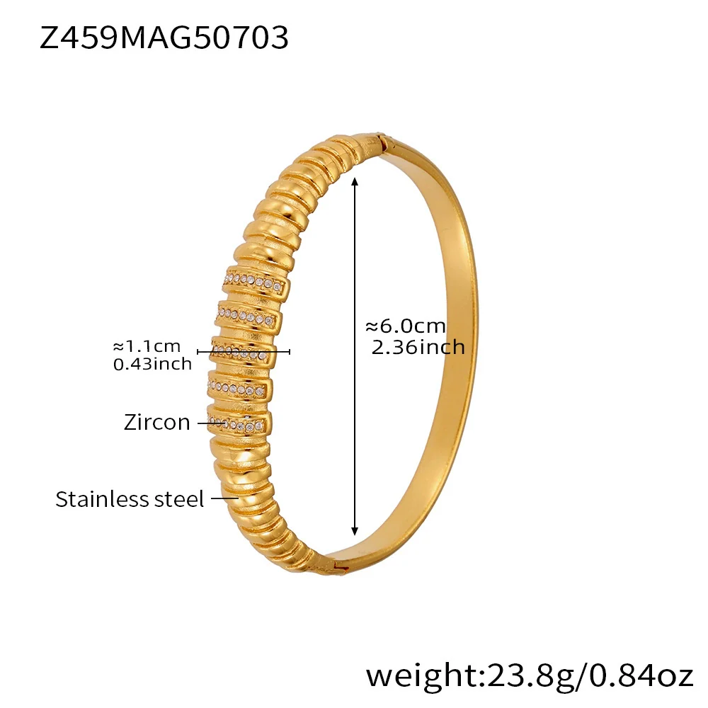 Wholesale Irregular Geometric Ferris Wheel Diamondencrusted Electroplated Stainless Steel And Zircon Bracelet For Women - Image 22