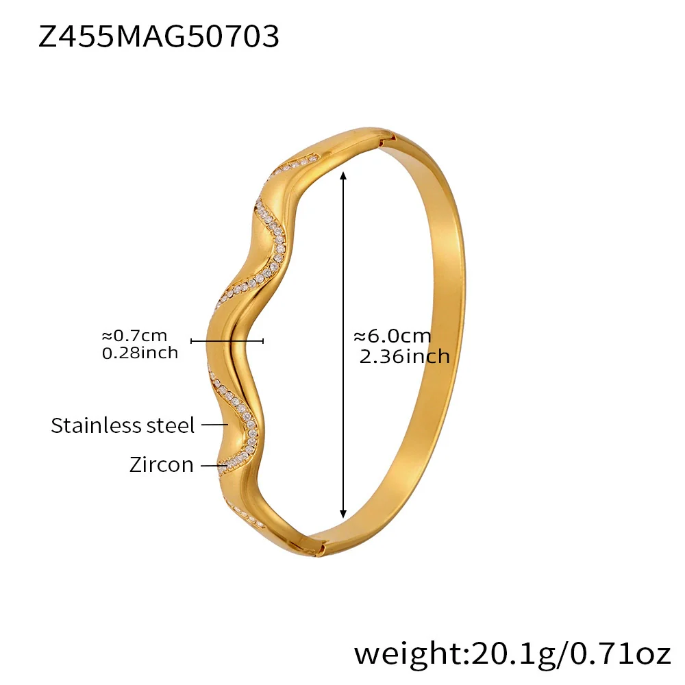 Wholesale Irregular Geometric Ferris Wheel Diamondencrusted Electroplated Stainless Steel And Zircon Bracelet For Women - Image 8
