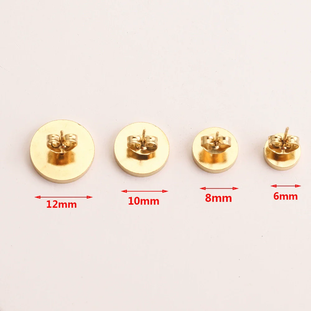 Wholesale Jewelry Accessories Stainless Steel Lathe Earring Base Round Basin Welding Needle Electroplated - Image 4
