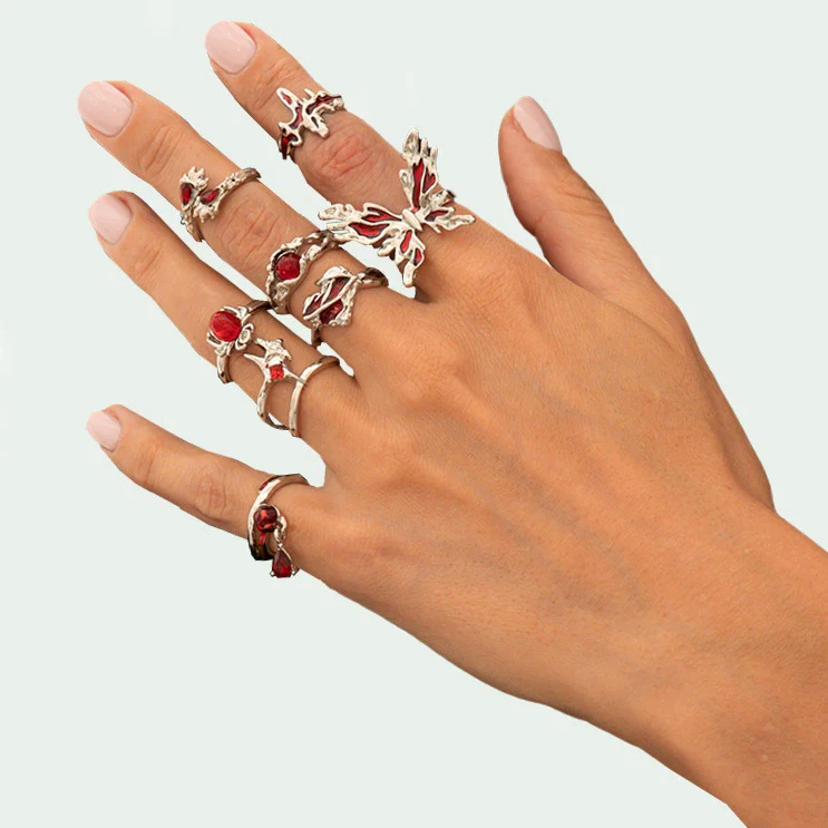 Wholesale Jewelry Alloy Dripping Oil Inlaid Gem Animal Zodiac Exaggerated Electroplated Ring